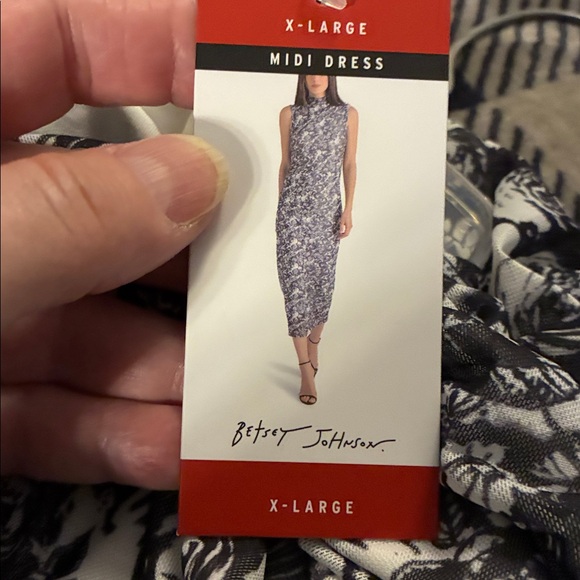 Betsy Johnson Ladies Sleeveless Midi Dress Black & White Floral (XL) - Picture 10 of 11